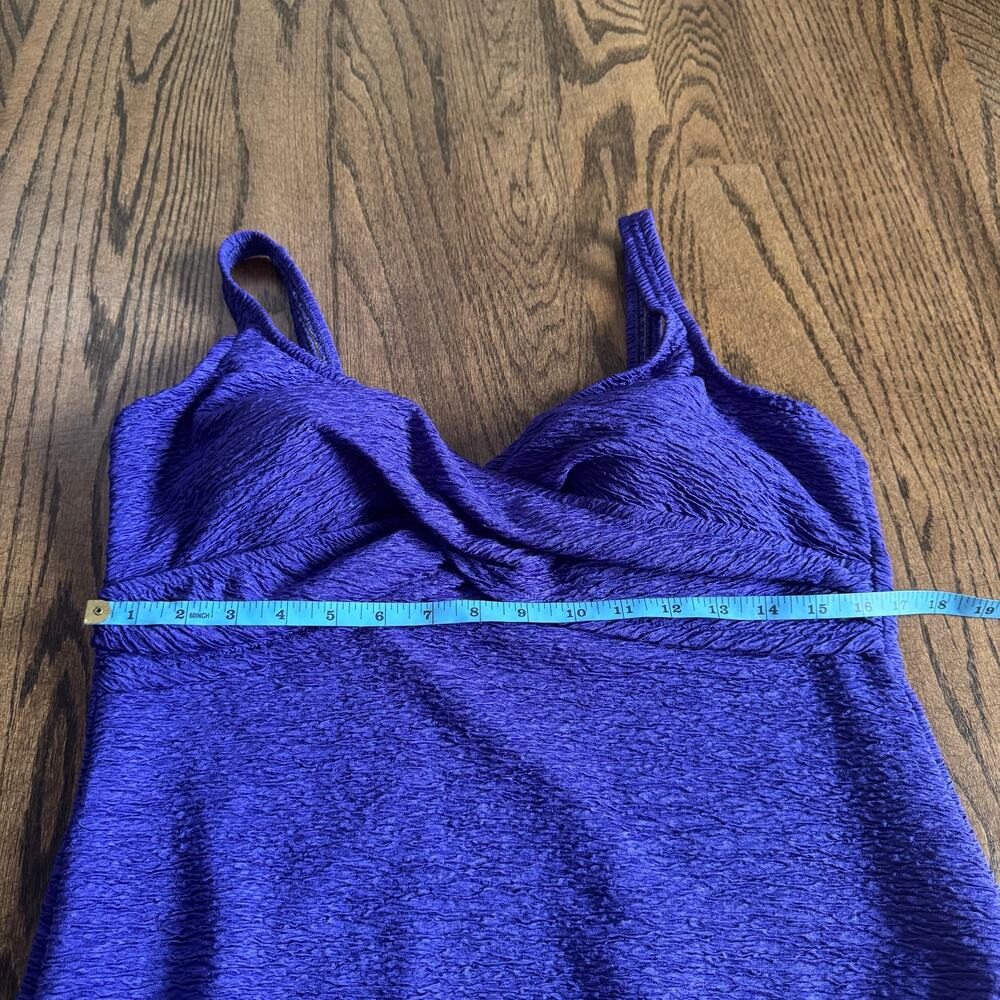 Catalina Women Solid Violet Blue Purple Textured One Piece Swim Suit Size 20W - Picture 7 of 7